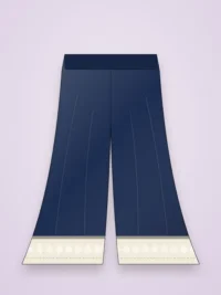 Women's Border Printed Palazzo - Midnight Navy