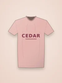 Women's Round Neck Printed T-Shirt – Cedar - Blush Pink