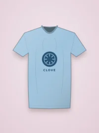 Women's Round Neck Printed T-Shirt – Clove - Sky Blue